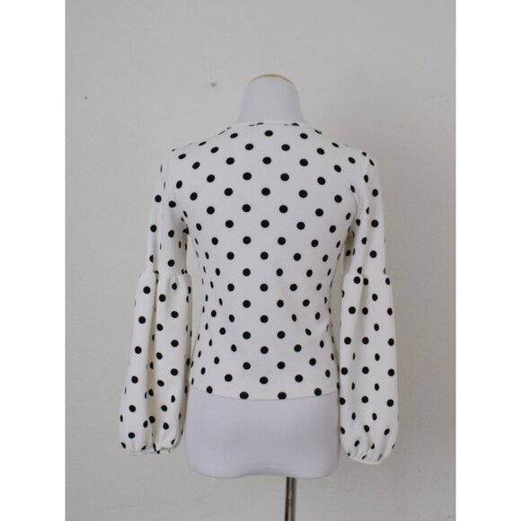 Vintage 00s Poly/Spandex Polka Dot shirt | size medium - Picture 3 of 10